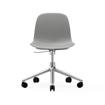 Form chair swivel 5W kontorsstol - grå, aluminium, hjul - Normann Copenhagen