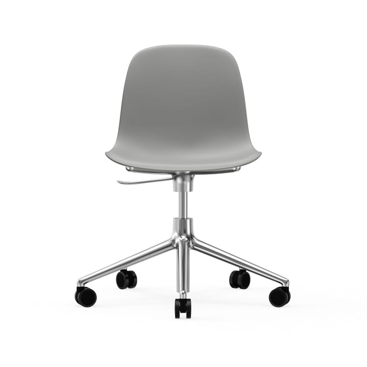 Form chair swivel 5W kontorsstol - grå, aluminium, hjul - Normann Copenhagen