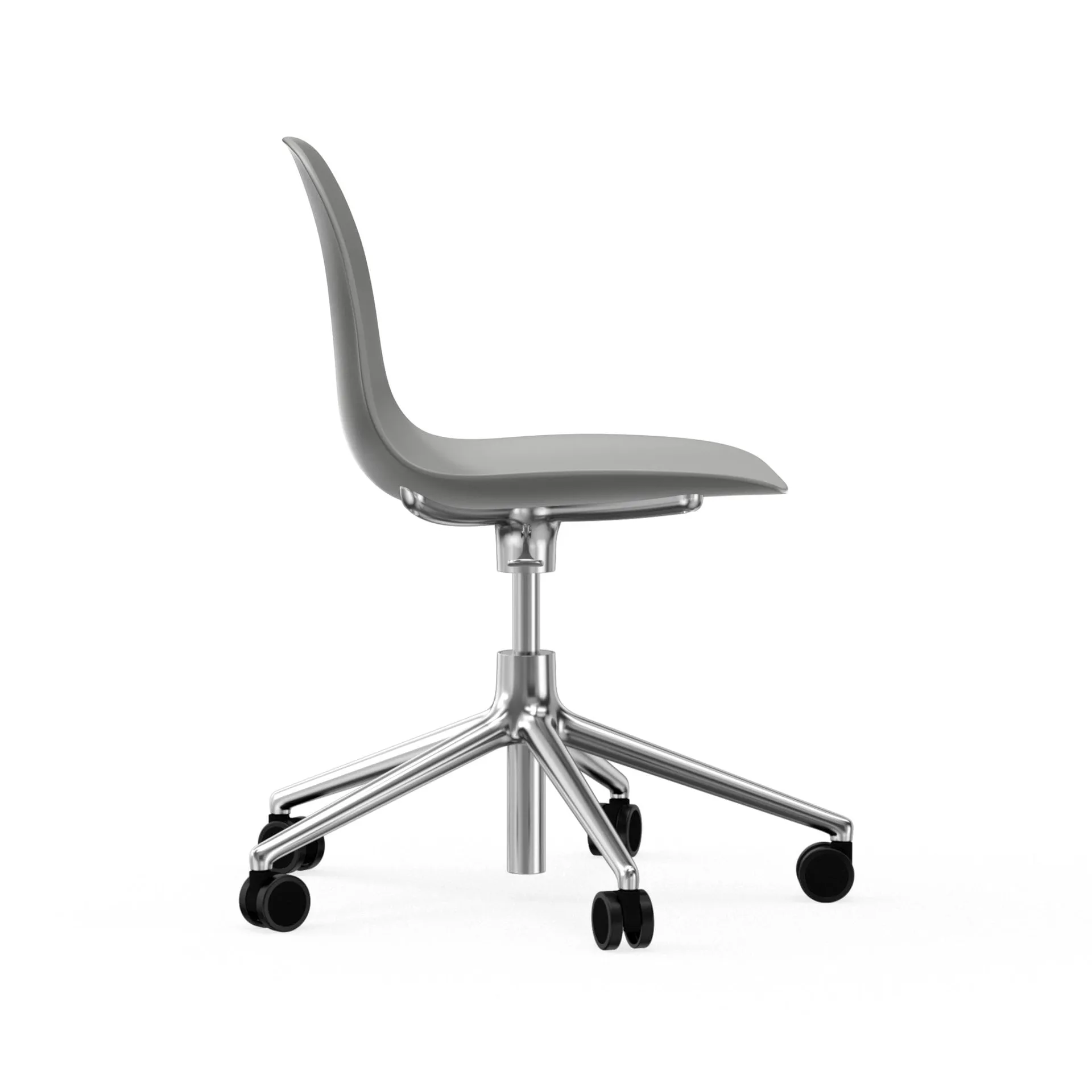 Form chair swivel 5W kontorsstol, grå, aluminium, hjul Normann Copenhagen
