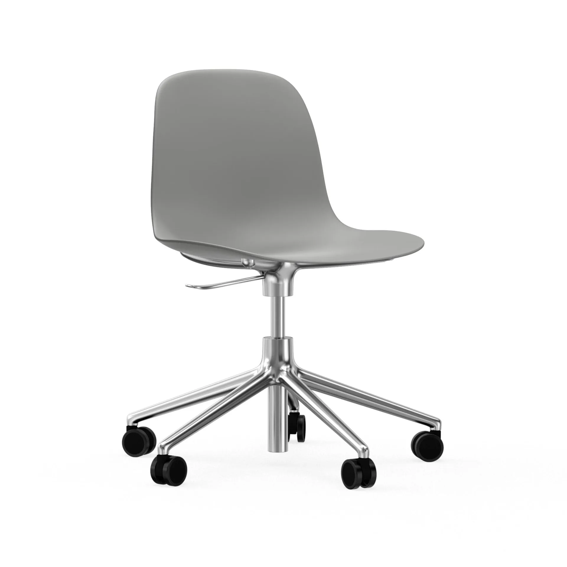 Form chair swivel 5W kontorsstol, grå, aluminium, hjul Normann Copenhagen