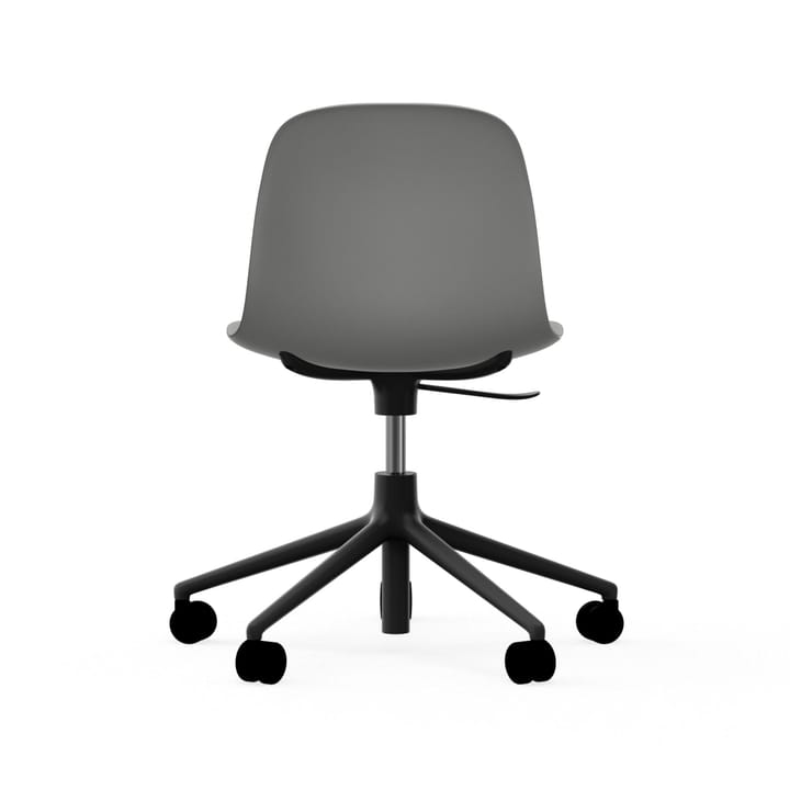 Form chair swivel 5W kontorsstol - grå, svart aluminium, hjul - Normann Copenhagen
