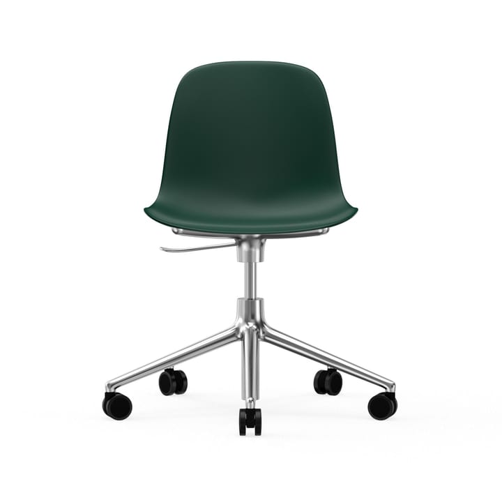 Form chair swivel 5W kontorsstol - grön, aluminium, hjul - Normann Copenhagen