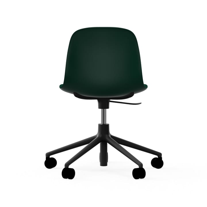 Form chair swivel 5W kontorsstol, grön, svart aluminium, hjul Normann Copenhagen