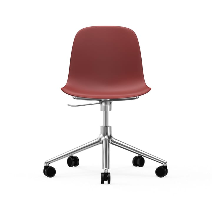 Form chair swivel 5W kontorsstol - röd, aluminium, hjul - Normann Copenhagen