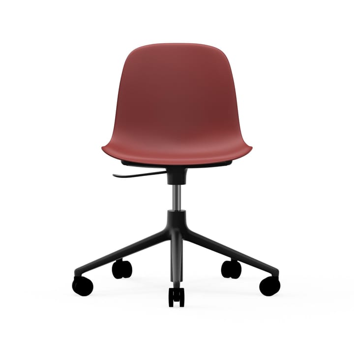 Form chair swivel 5W kontorsstol - röd, svart aluminium, hjul - Normann Copenhagen