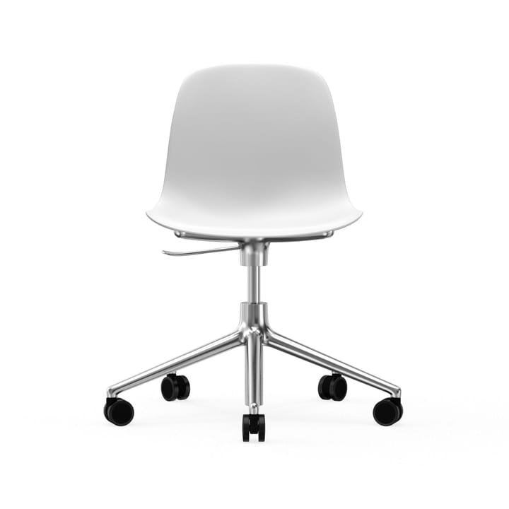 Form chair swivel 5W kontorsstol - vit, aluminium, hjul - Normann Copenhagen