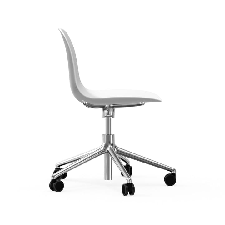 Form chair swivel 5W kontorsstol - vit, aluminium, hjul - Normann Copenhagen