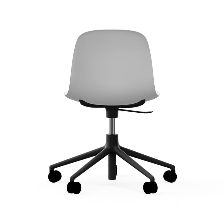Form chair swivel 5W kontorsstol - vit, svart aluminium, hjul - Normann Copenhagen