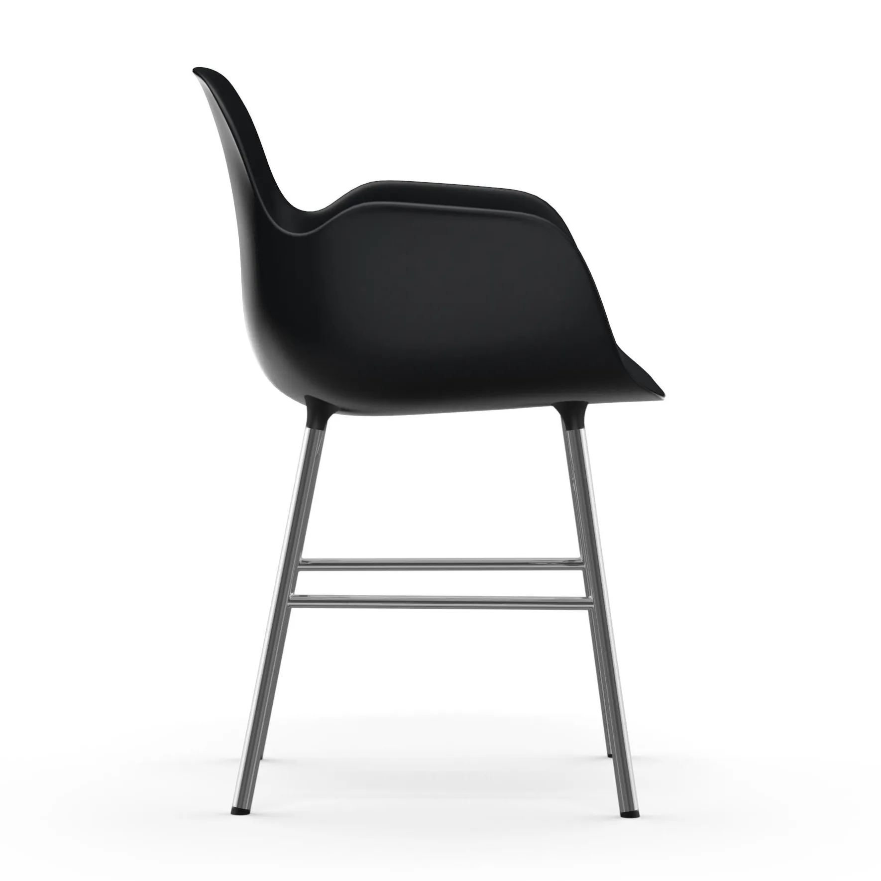 Form karmstol kromade ben, Svart Normann Copenhagen