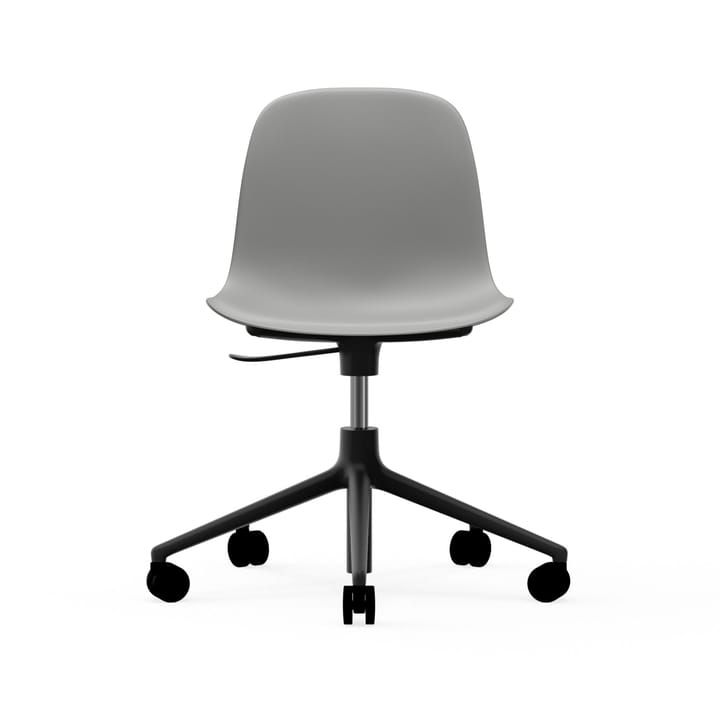 Form kontorsstol - grå, svart aluminium, hjul - Normann Copenhagen