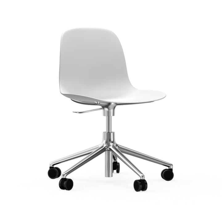 Form kontorsstol - vit, aluminium, hjul - Normann Copenhagen