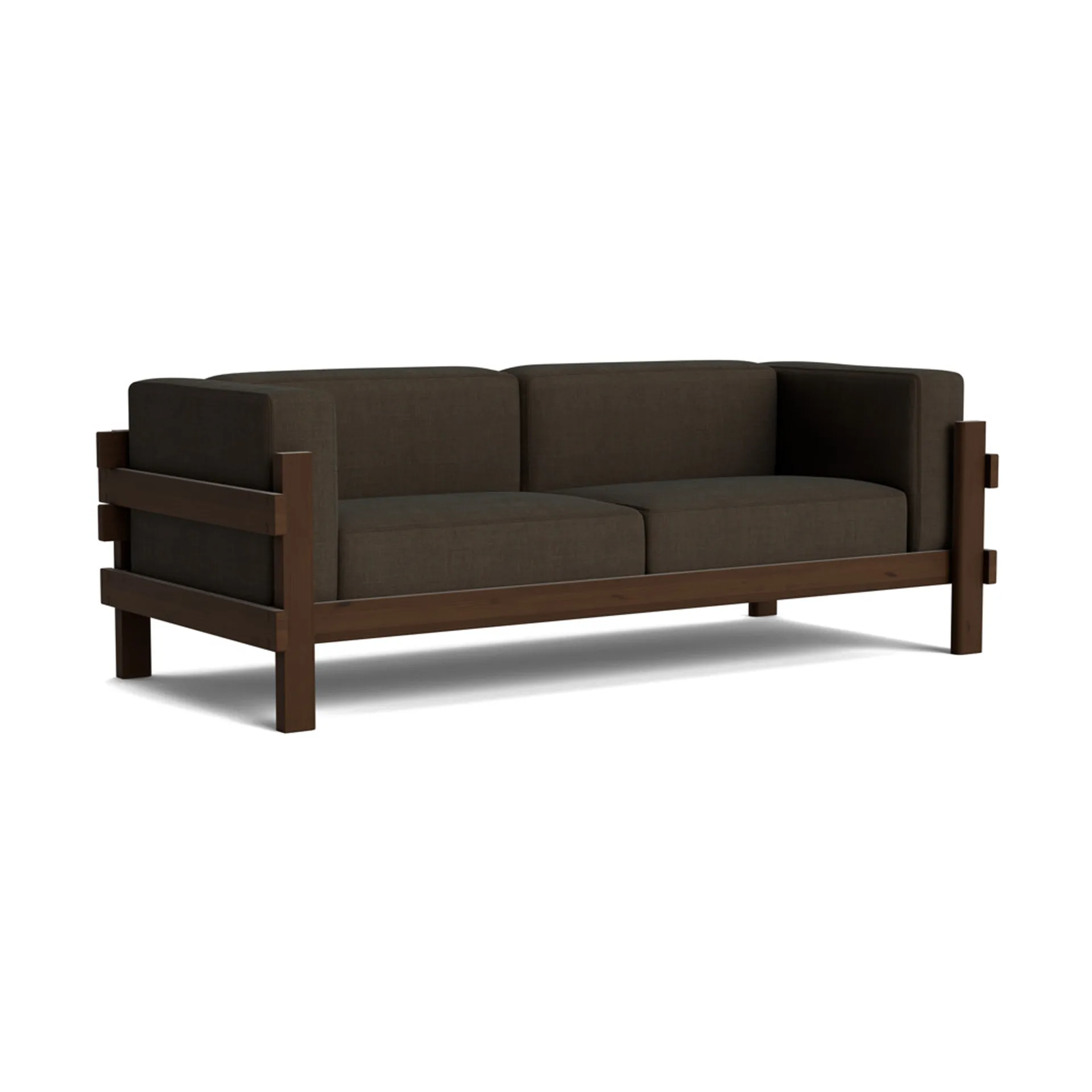 Kube soffa, Brunlackerad furu-tyg Remix 356 Brown, 220 cm Normann Copenhagen