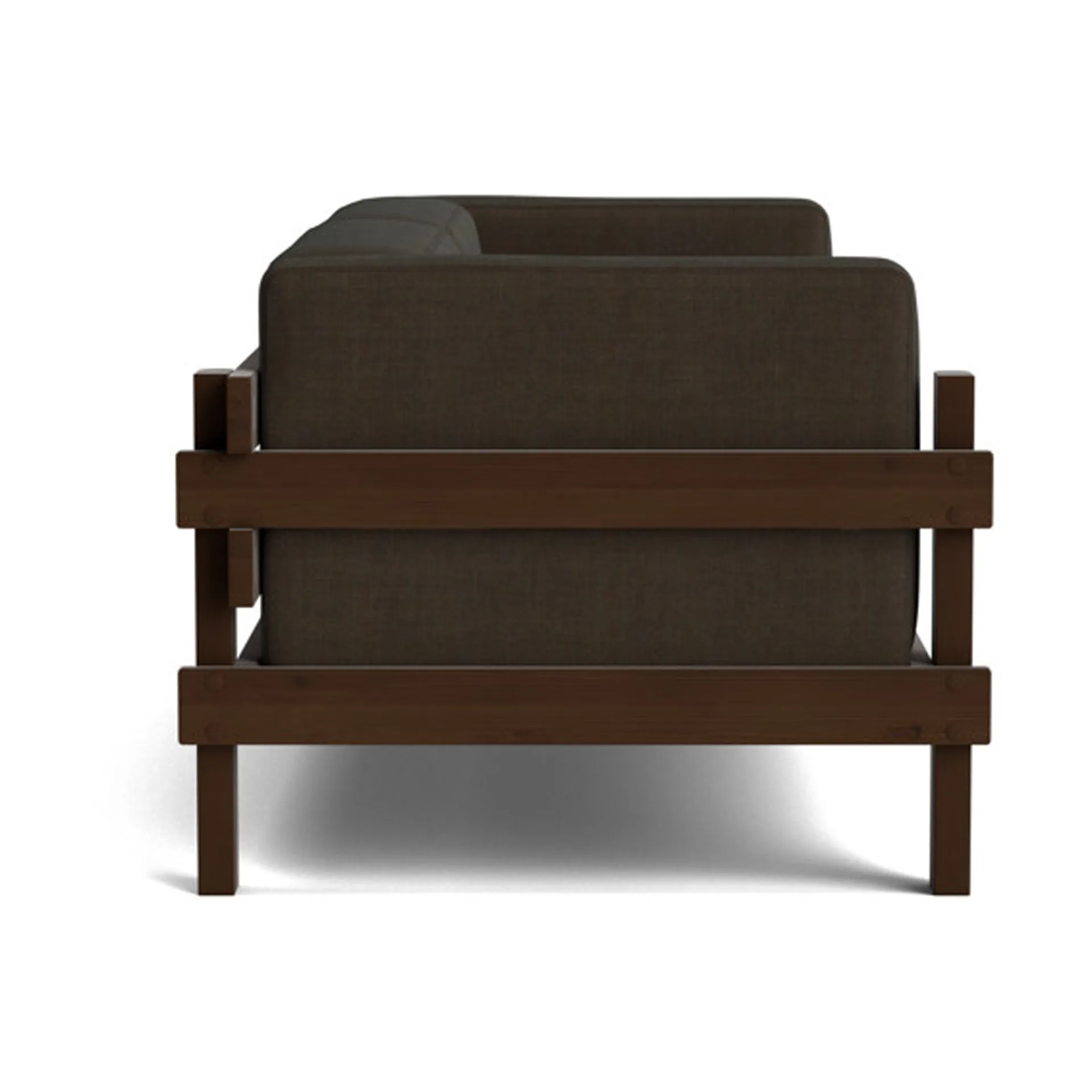 Kube soffa, Brunlackerad furu-tyg Remix 356 Brown, 220 cm Normann Copenhagen