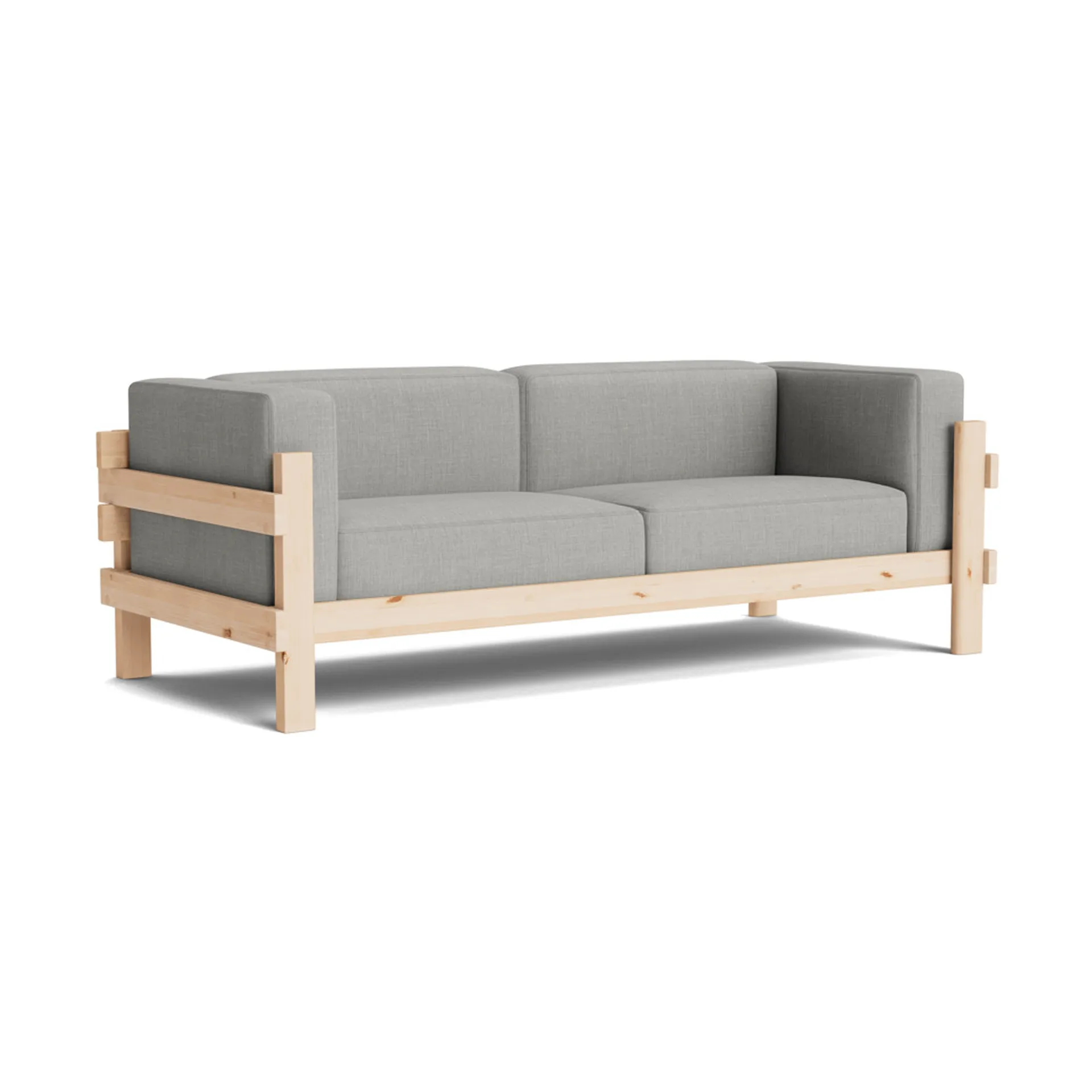 Kube soffa, Lackerad furu-tyg Remix 143 Grey, 220 cm Normann Copenhagen