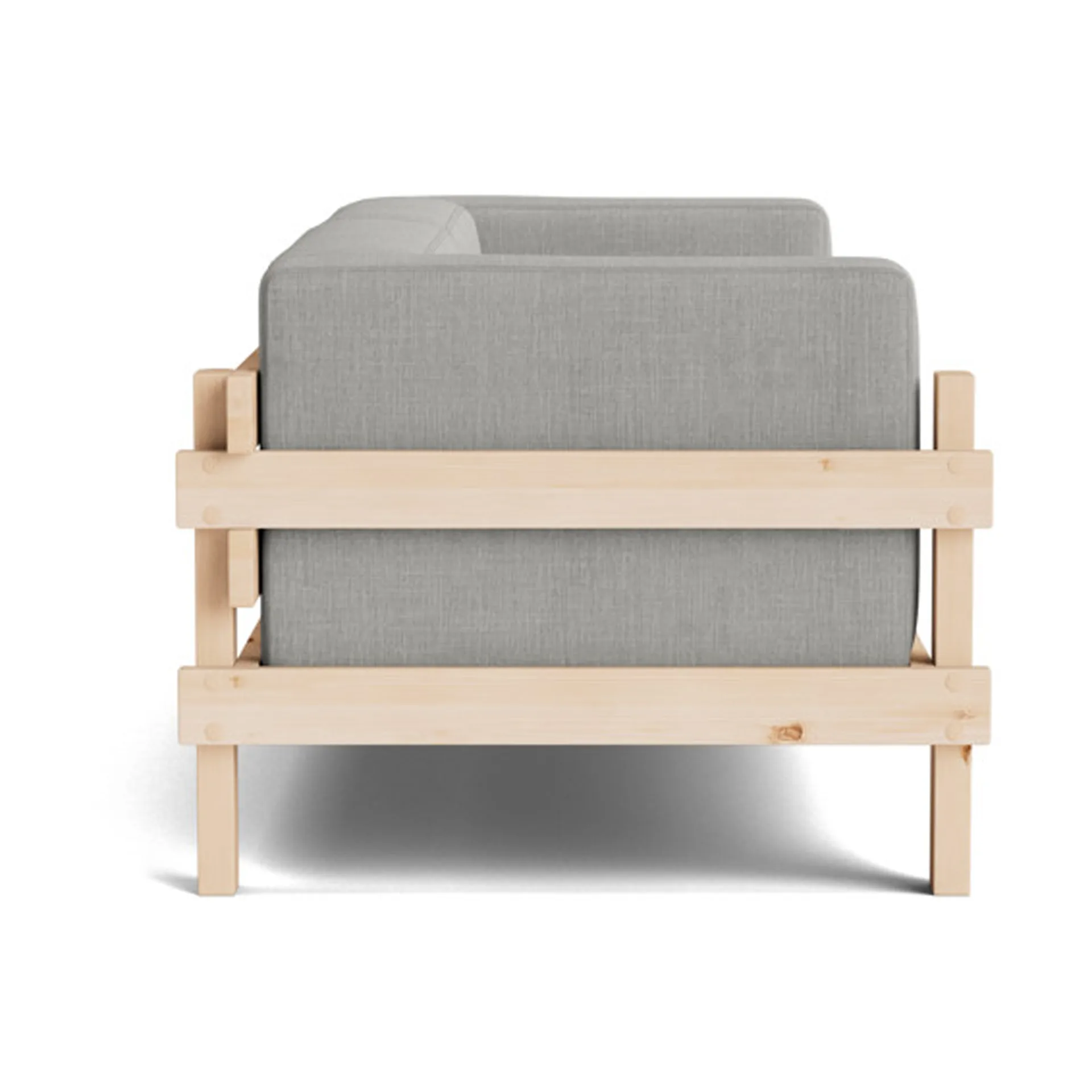 Kube soffa, Lackerad furu-tyg Remix 143 Grey, 220 cm Normann Copenhagen