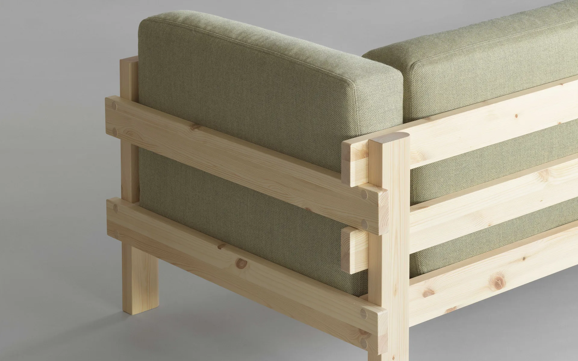 Kube soffa, Lackerad furu-tyg Remix 143 Grey, 220 cm Normann Copenhagen