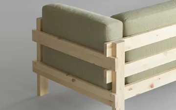 Kube soffa - Lackerad furu-tyg Remix 143 Grey, 220 cm - Normann Copenhagen