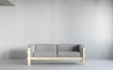Kube soffa - Lackerad furu-tyg Remix 223 Beige, 220 cm - Normann Copenhagen