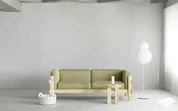 Kube soffa - Lackerad furu-tyg Remix 223 Beige, 220 cm - Normann Copenhagen