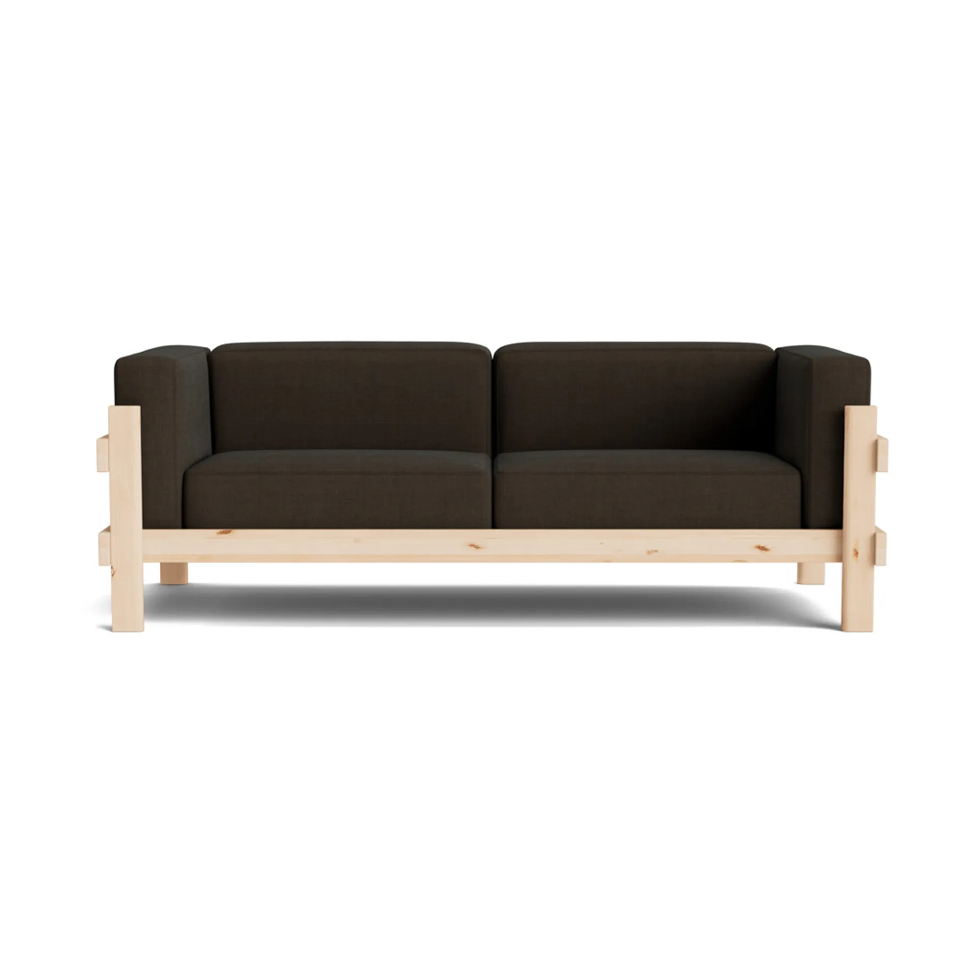Kube soffa, Lackerad furu-tyg Remix 356 Brown, 220 cm Normann Copenhagen