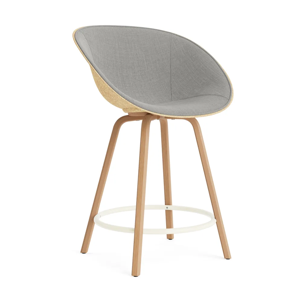 Mat Bar Armchair karmstol framsideklädd 65 cm, Remix 133-hemp-beech-cream steel Normann Copenhagen