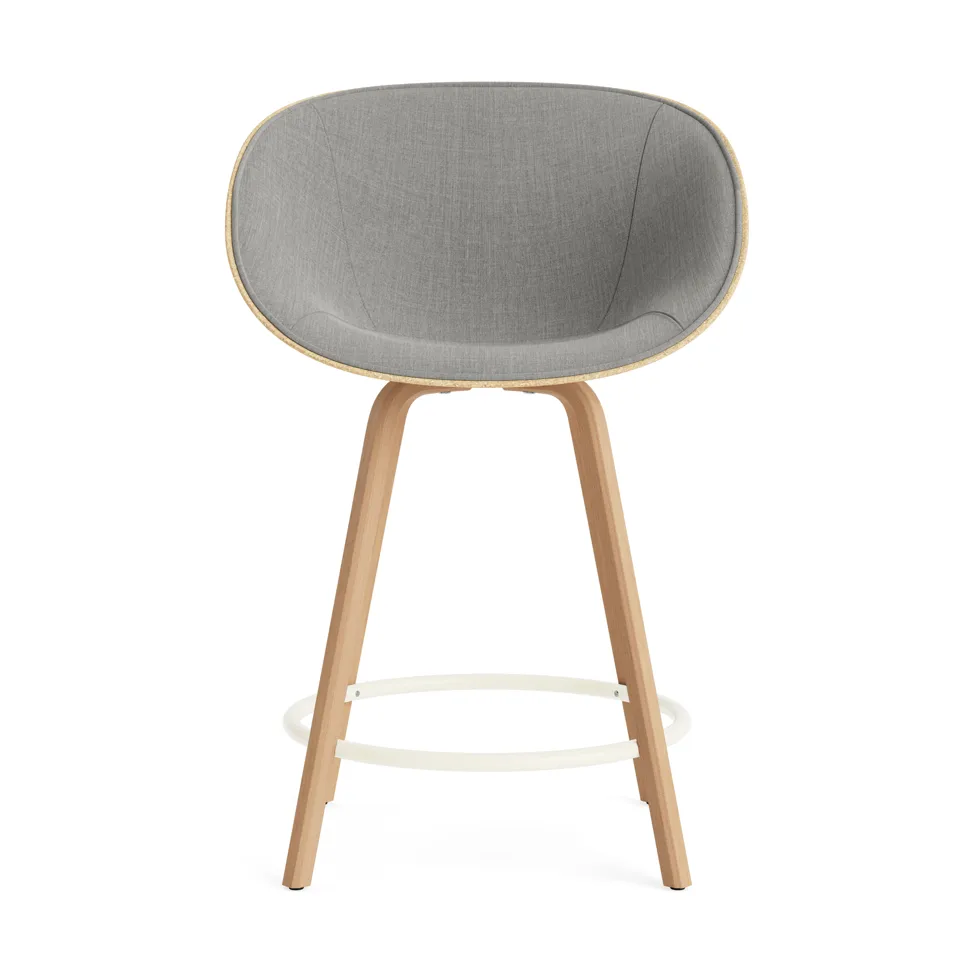 Mat Bar Armchair karmstol framsideklädd 65 cm, Remix 133-hemp-beech-cream steel Normann Copenhagen