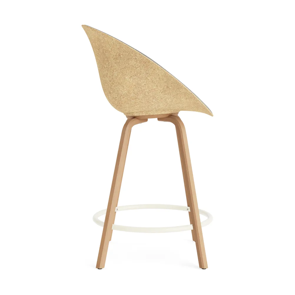 Mat Bar Armchair karmstol framsideklädd 65 cm, Remix 133-hemp-beech-cream steel Normann Copenhagen