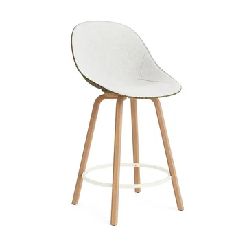 Mat Bar Chair barstol framsideklädd 65 cm - Hallingdal 110-seaweed-beech-cream steel - Normann Copenhagen