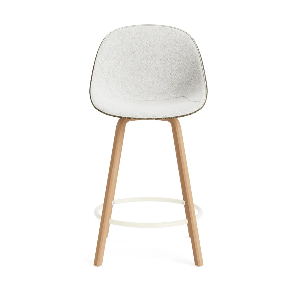 Mat Bar Chair barstol framsideklädd 65 cm, Hallingdal 110-seaweed-beech-cream steel Normann Copenhagen