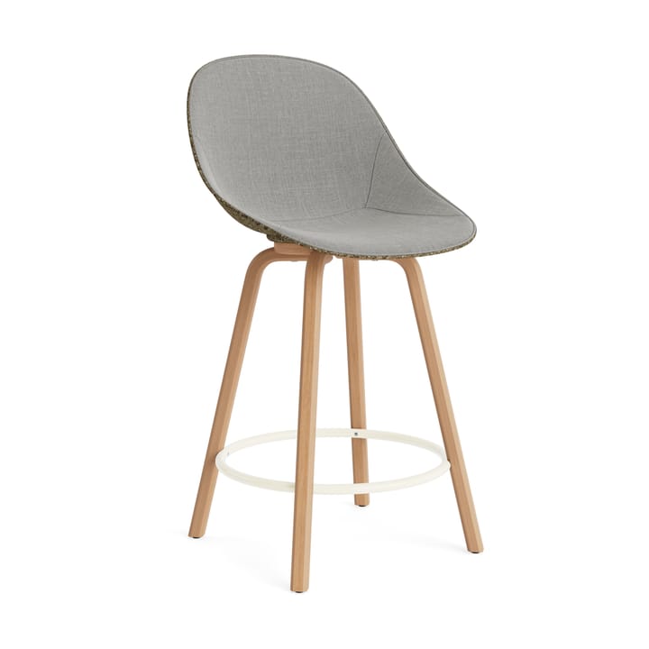 Mat Bar Chair barstol framsideklädd 65 cm - Remix 133-seaweed-beech-cream steel - Normann Copenhagen
