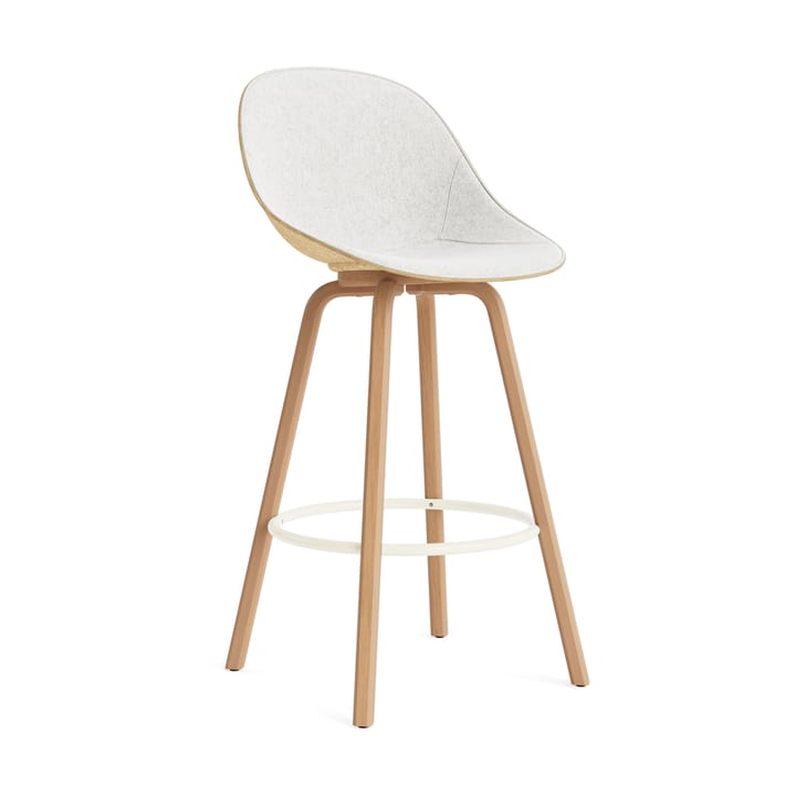 Mat Bar Chair barstol framsideklädd 75 cm - Hallingdal 110-hemp-beech-cream steel - Normann Copenhagen