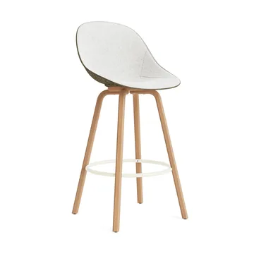 Mat Bar Chair barstol framsideklädd 75 cm - Hallingdal 110-seaweed-beech-cream steel - Normann Copenhagen