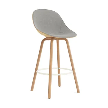 Mat Bar Chair barstol framsideklädd 75 cm - Remix 133-hemp-beech-cream steel - Normann Copenhagen