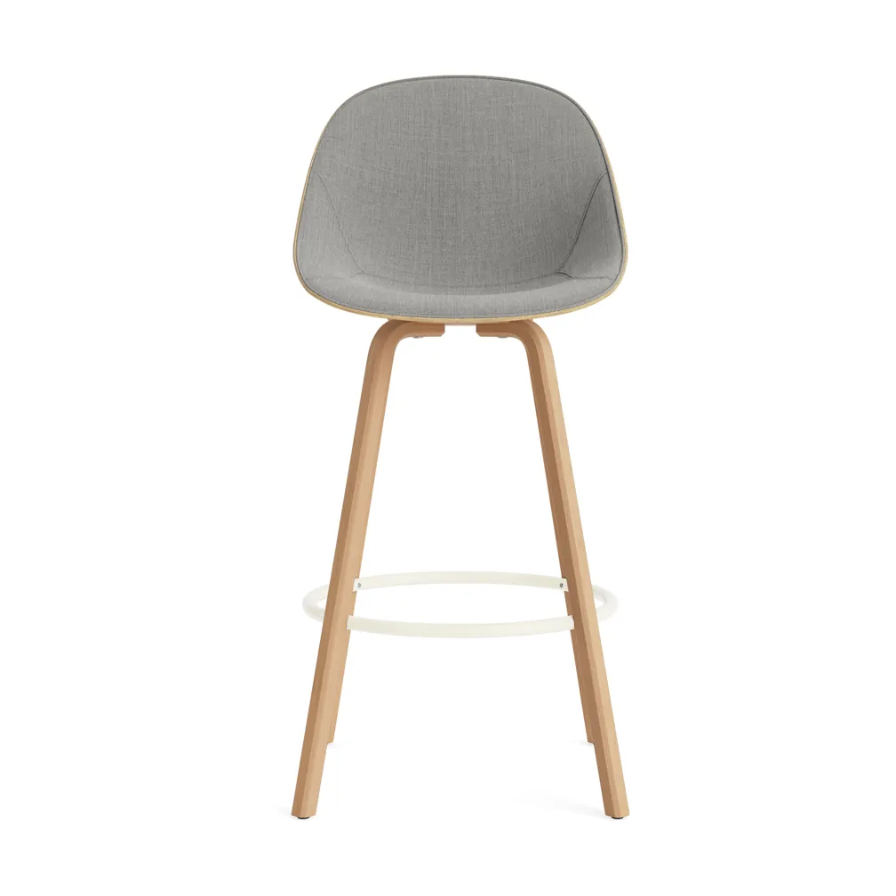 Mat Bar Chair barstol framsideklädd 75 cm, Remix 133-hemp-beech-cream steel Normann Copenhagen