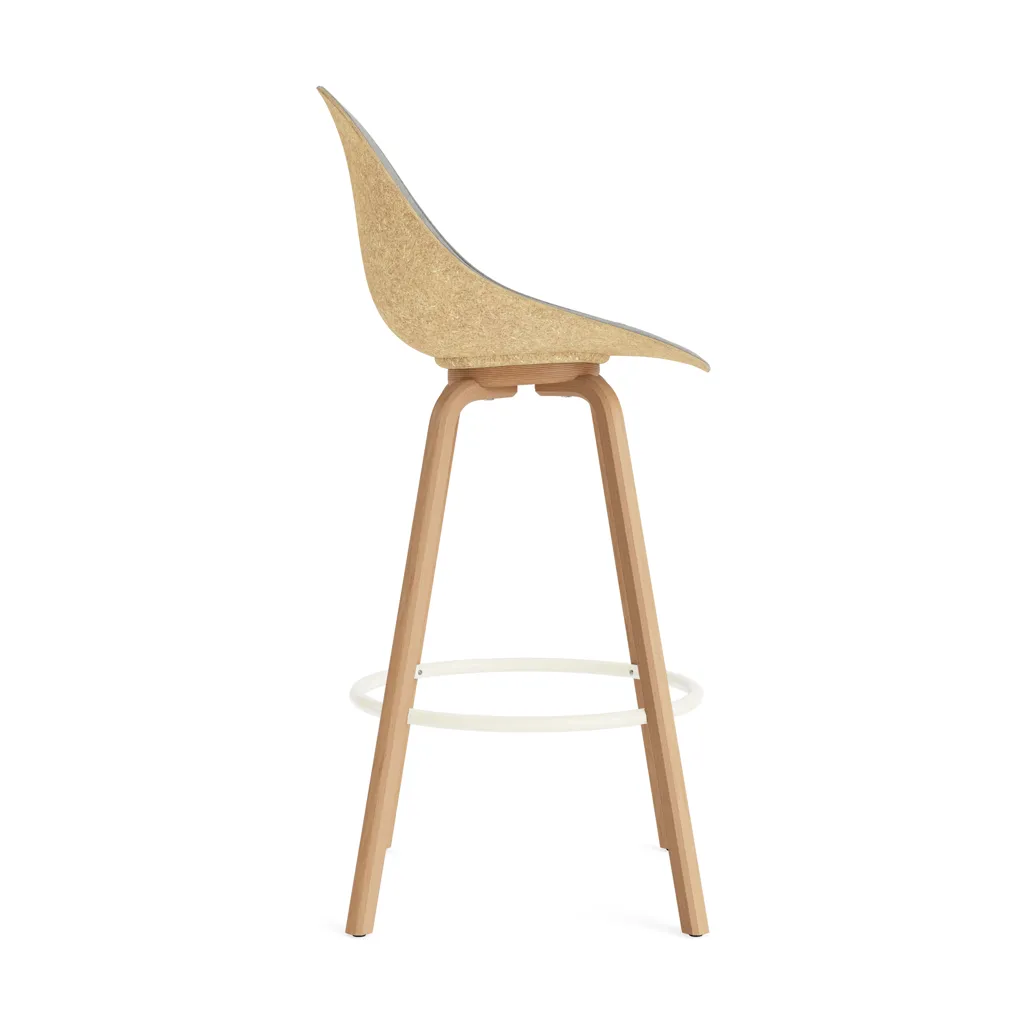 Mat Bar Chair barstol framsideklädd 75 cm, Remix 133-hemp-beech-cream steel Normann Copenhagen