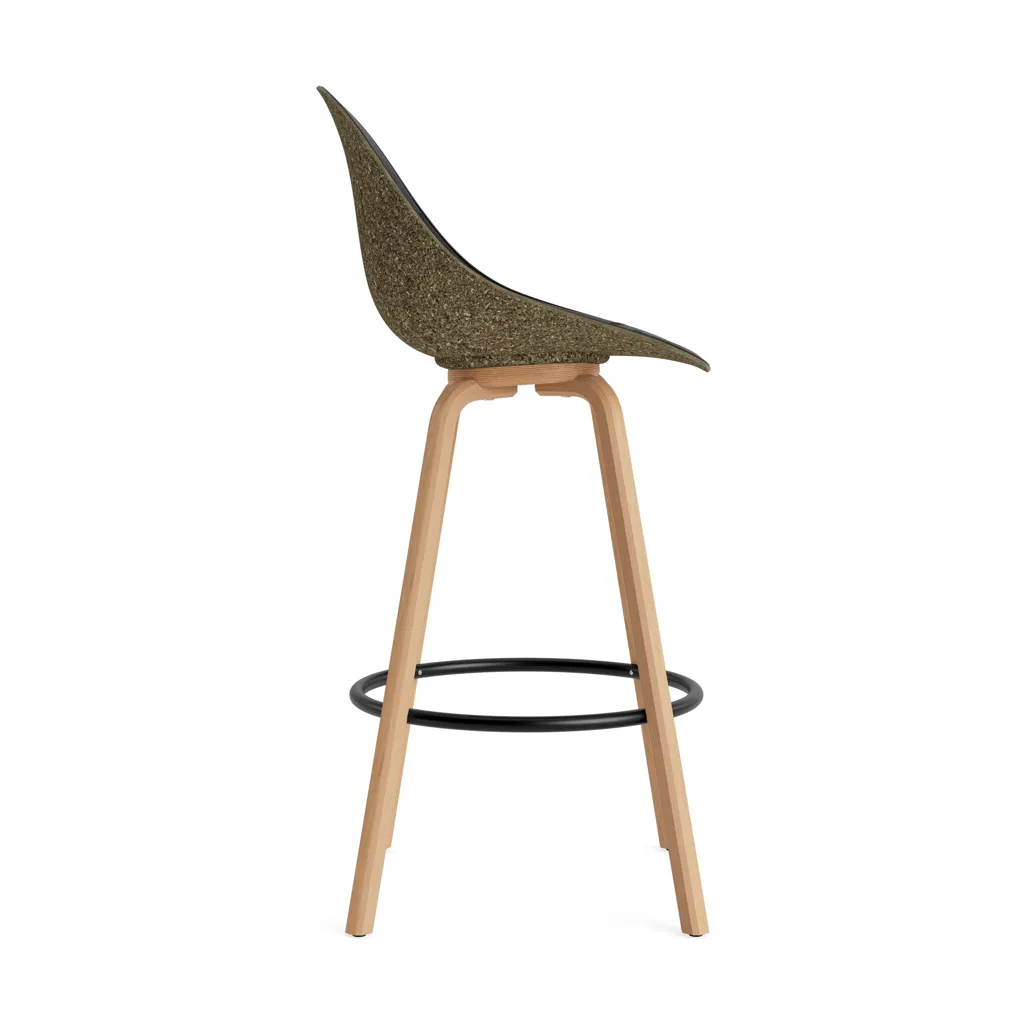 Mat Bar Chair barstol framsideklädd 75 cm, Ultra 41599-seaweed-beech-black steel Normann Copenhagen