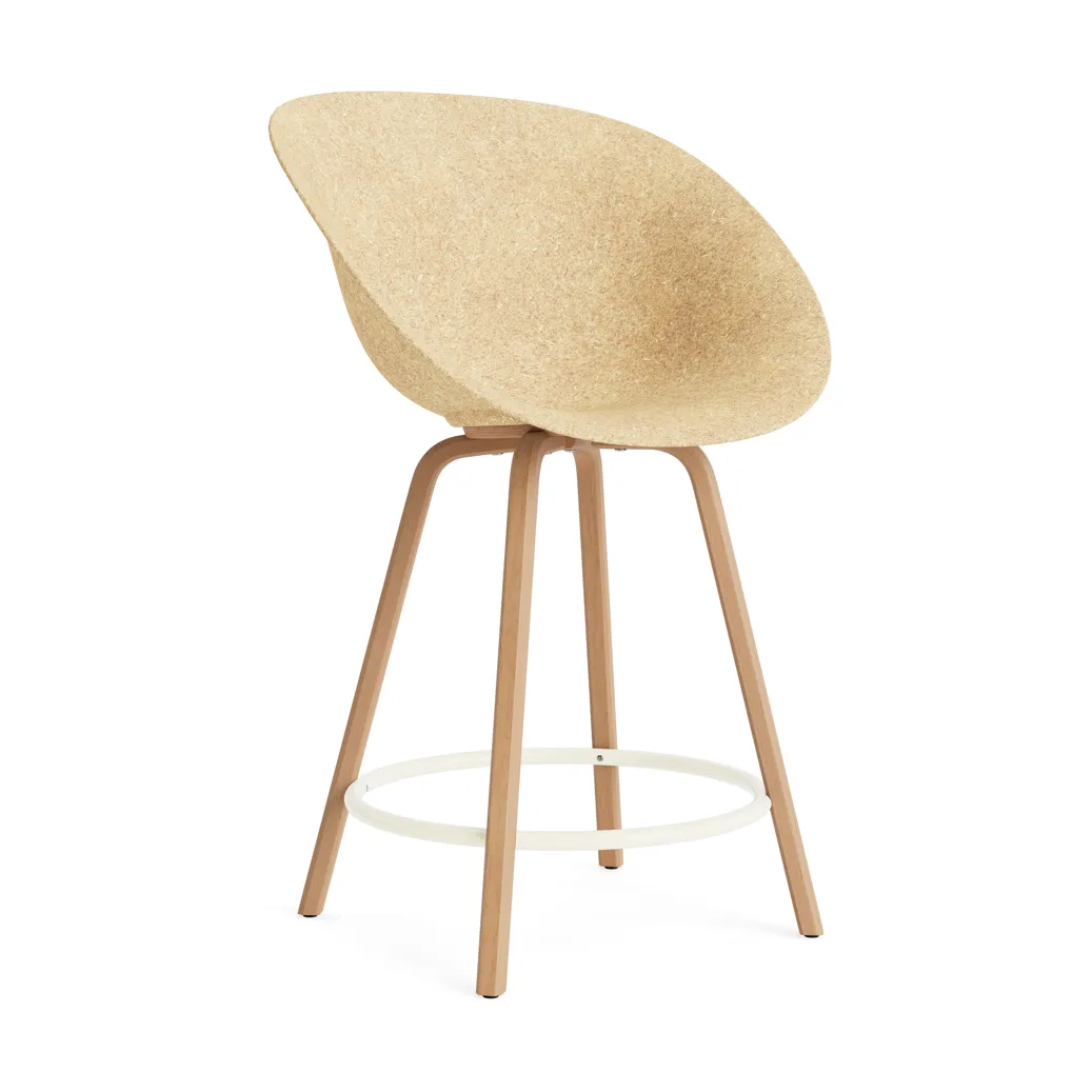 Mat barstol 65 cm, Hemp-beech-cream steel Normann Copenhagen
