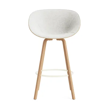 Mat barstol framsideklädd 75 cm - Hallingdal 110-hemp-beech-cream steel - Normann Copenhagen