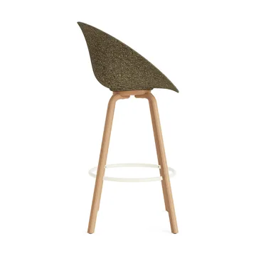 Mat barstol framsideklädd 75 cm - Hallingdal 110-seaweed-beech-cream steel - Normann Copenhagen