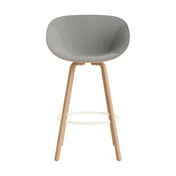 Mat barstol framsideklädd 75 cm - Remix 133-hemp-beech-cream steel - Normann Copenhagen