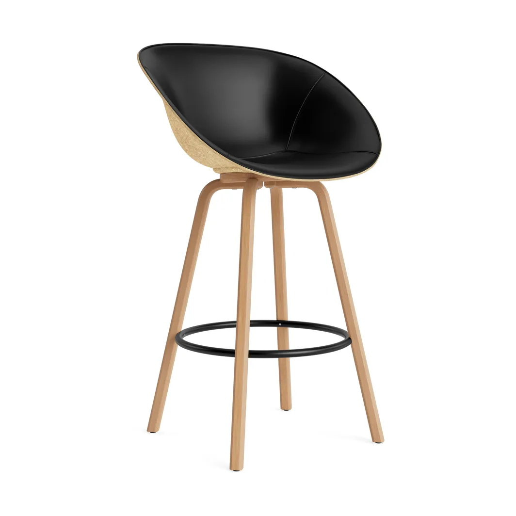 Mat barstol framsideklädd 75 cm, Ultra 41599-hemp-beech-black steel Normann Copenhagen