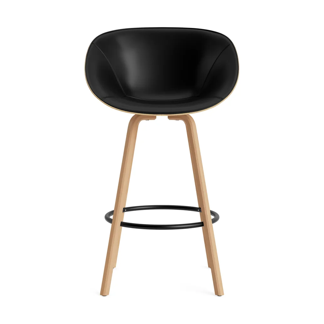 Mat barstol framsideklädd 75 cm, Ultra 41599-hemp-beech-black steel Normann Copenhagen