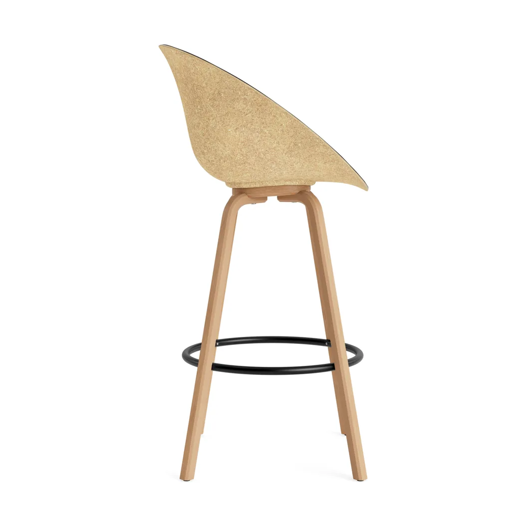 Mat barstol framsideklädd 75 cm, Ultra 41599-hemp-beech-black steel Normann Copenhagen