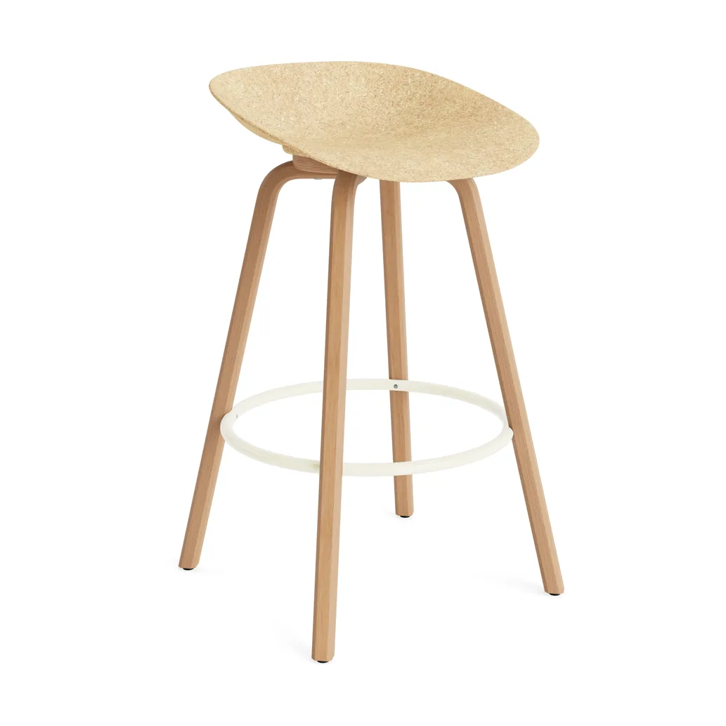 Mat Barstool barpall 75 cm, Hemp-beech-cream steel Normann Copenhagen