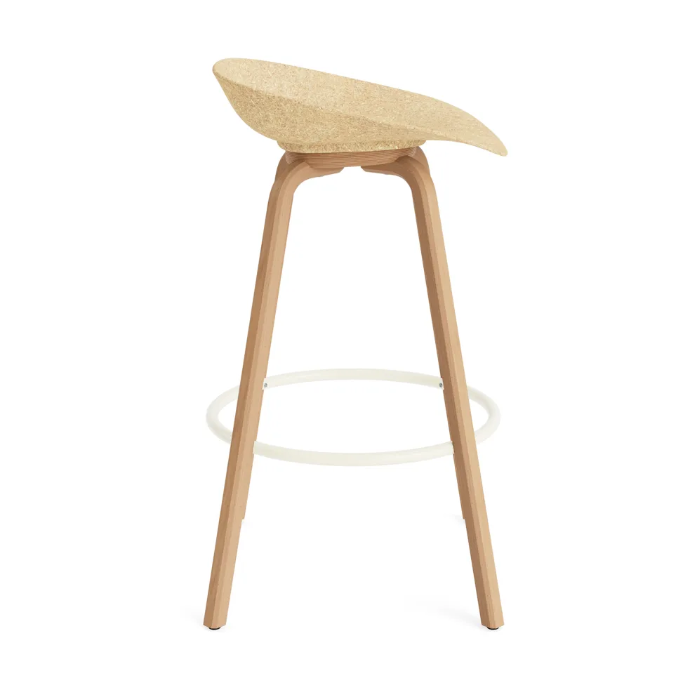 Mat Barstool barpall 75 cm, Hemp-beech-cream steel Normann Copenhagen