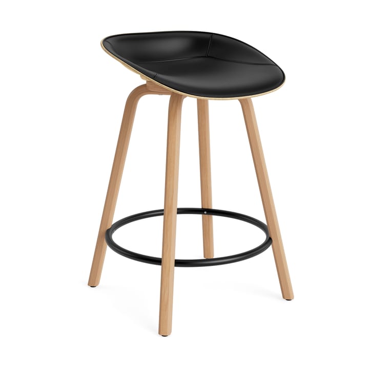 Mat Barstool barpall framsideklädd 65 cm - Ultra 41599-hemp-beech-black steel - Normann Copenhagen