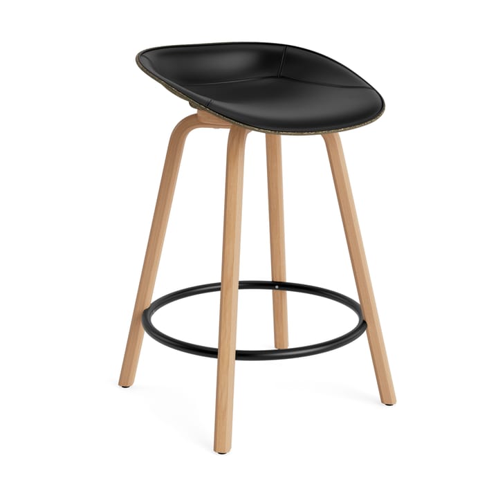 Mat Barstool barpall framsideklädd 65 cm - Ultra 41599-seaweed-beech-black steel - Normann Copenhagen