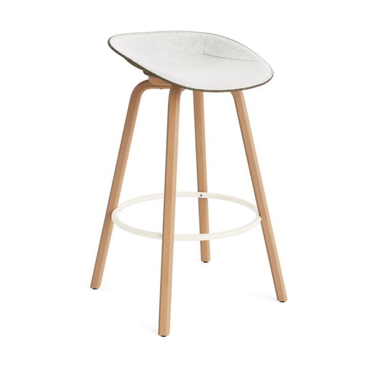 Mat Barstool barpall framsideklädd 75 cm - Hallingdal 110-seaweed-beech-cream steel - Normann Copenhagen