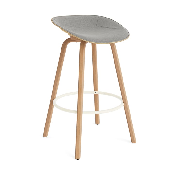 Mat Barstool barpall framsideklädd 75 cm - Remix 133-hemp-beech-cream steel - Normann Copenhagen