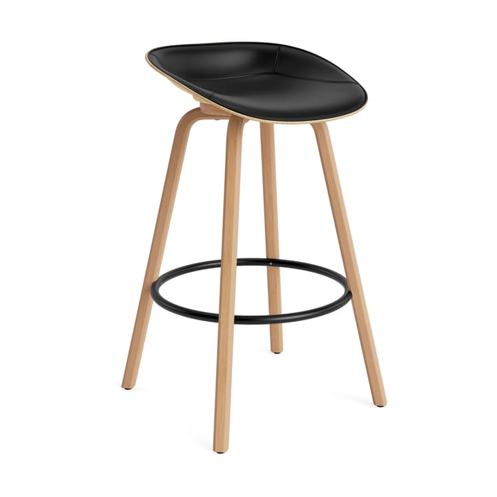Mat Barstool barpall framsideklädd 75 cm - Ultra 41599-hemp-beech-black steel - Normann Copenhagen
